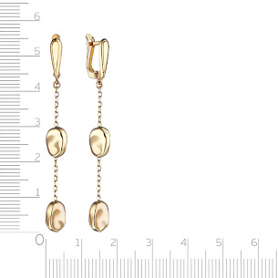 Серьги с английским замком из желтого золота