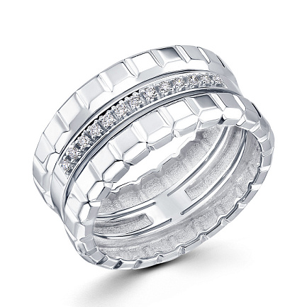 Кольцо из белого золота с бриллиантами