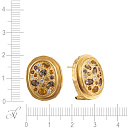 Серьги из желтого золота с бриллиантами, раухтопазами