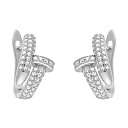 Серьги с английским замком из серебра с фианитами