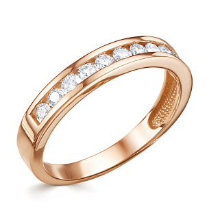 Кольцо из красного золота с бриллиантом