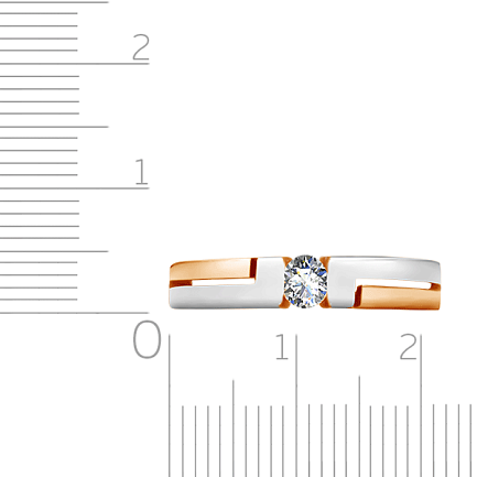 Кольцо из комбинированного золота с бриллиантом