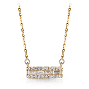 Колье из желтого золота с бриллиантами, плетение якорное