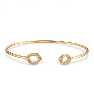 Браслет декоративный из желтого золота с бриллиантом