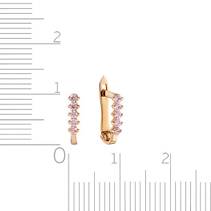 Серьги детские из красного золота с фианитом