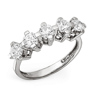 Кольцо из серебра с фианитом