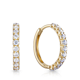 Конго из желтого золота с фианитом