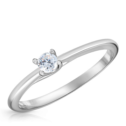 Кольцо из белого золота с бриллиантом