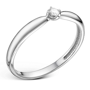 Кольцо из белого золота с бриллиантом