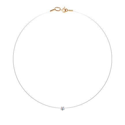 Колье из красного золота с бриллиантом