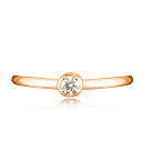 Кольцо из красного золота с бриллиантом