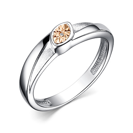 Кольцо из серебра с бриллиантом