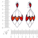 Серьги из серебра с агатом, фианитом