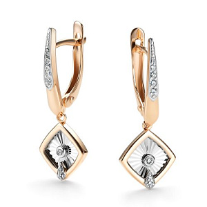 Серьги с английским замком из красного золота