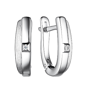 Серьги с английским замком из серебра