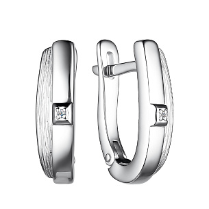 Серьги с английским замком из серебра