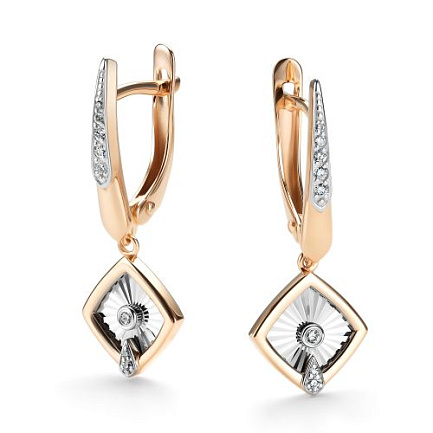 Серьги с английским замком из красного золота