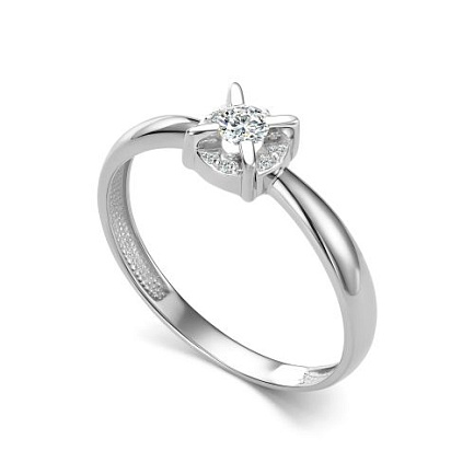 Кольцо из белого золота с бриллиантами