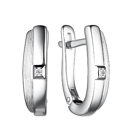 Серьги с английским замком из серебра