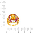 Кольцо из желтого золота с бриллиантами, сапфирами