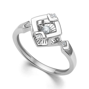 Кольцо из белого золота с бриллиантом