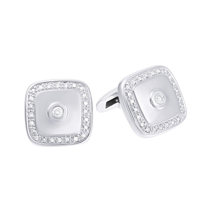 Запонки из белого золота с бриллиантами