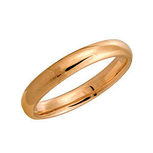Кольцо обручальное гладкое из красного золота