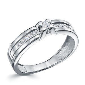 Кольцо из белого золота с бриллиантами