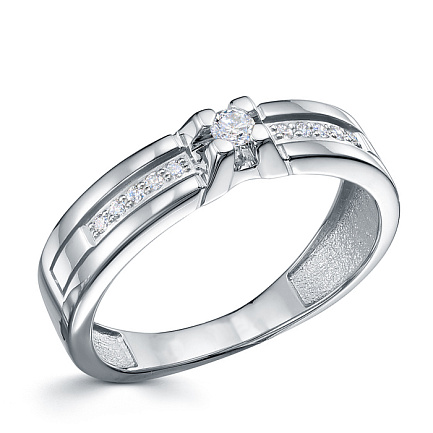 Кольцо из белого золота с бриллиантами