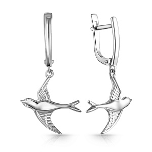 Серьги с английским замком из серебра