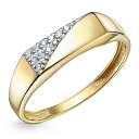 Кольцо из желтого золота с фианитом
