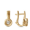 Серьги из красного золота с фианитом