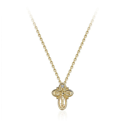 Колье из желтого золота с бриллиантом