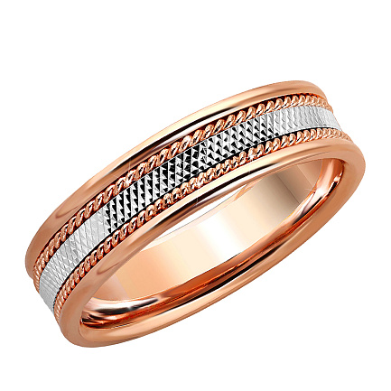 Кольцо обручальное из красного золота