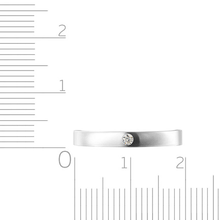 Кольцо обручальное из белого золота с бриллиантом