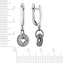 Серьги с английским замком из серебра с фианитом