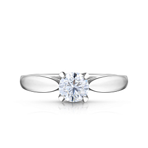 Кольцо помолвочное из белого золота с бриллиантом