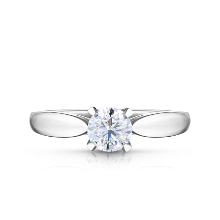 Кольцо помолвочное из белого золота с бриллиантом