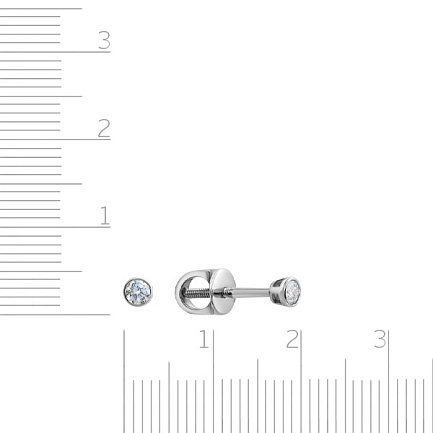 Пусеты из белого золота с бриллиантами