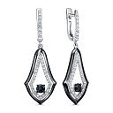 Серьги с английским замком из белого золота с бриллиантами