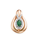 Подвеска из красного золота с бриллиантами, изумрудом