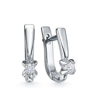 Серьги из белого золота с бриллиантами