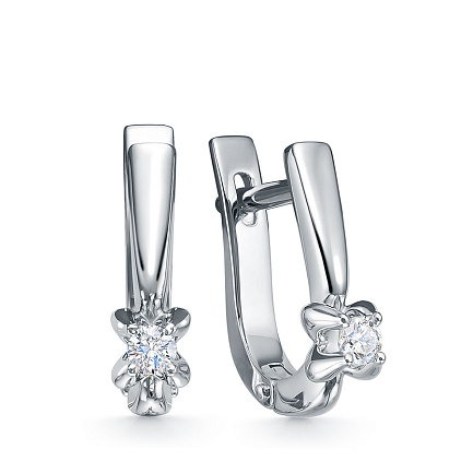 Серьги из белого золота с бриллиантами