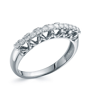 Кольцо из белого золота с бриллиантом