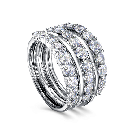 Кольцо из серебра с фианитами