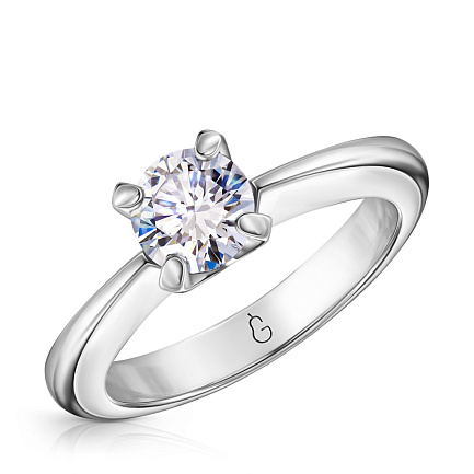 Кольцо из белого золота с бриллиантом