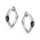 Серьги с английским замком из белого золота с бриллиантами