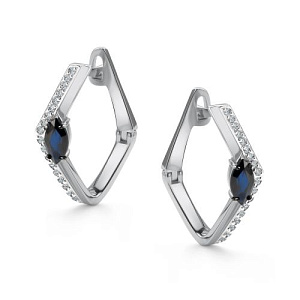 Серьги с английским замком из белого золота с бриллиантами