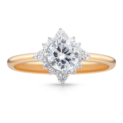 Кольцо из красного золота с фианитом