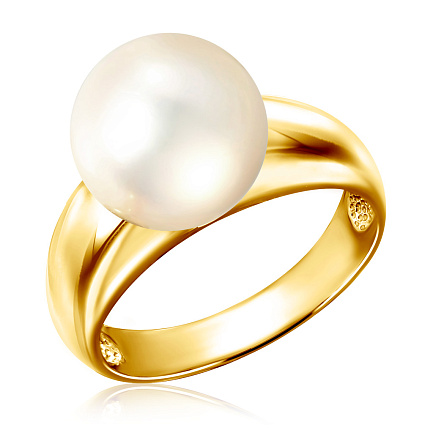 Кольцо из желтого золота с жемчугом